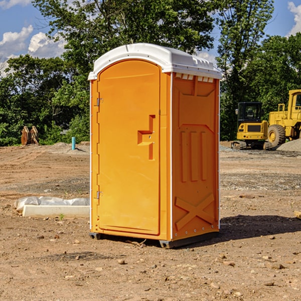 how often are the porta potties cleaned and serviced during a rental period in Chadwick